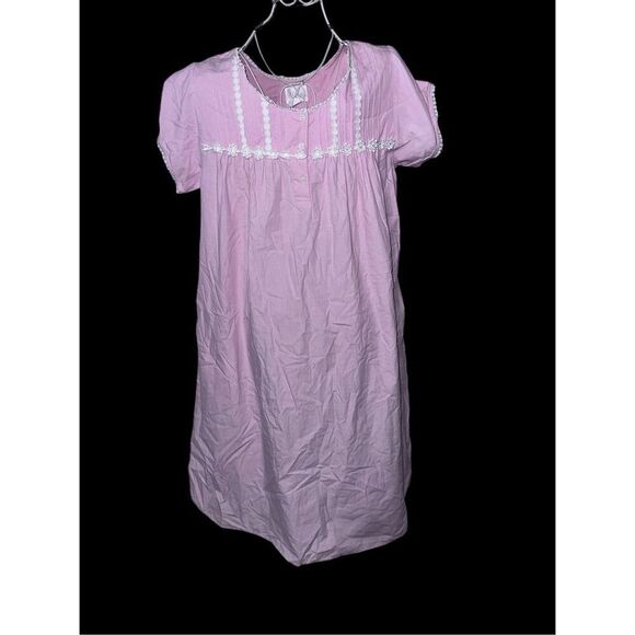 GREAT CONDITION GO SOFTLY PATIO House Dress Pink Floral Embroidery Lounge DESIGN - Picture 1 of 10
